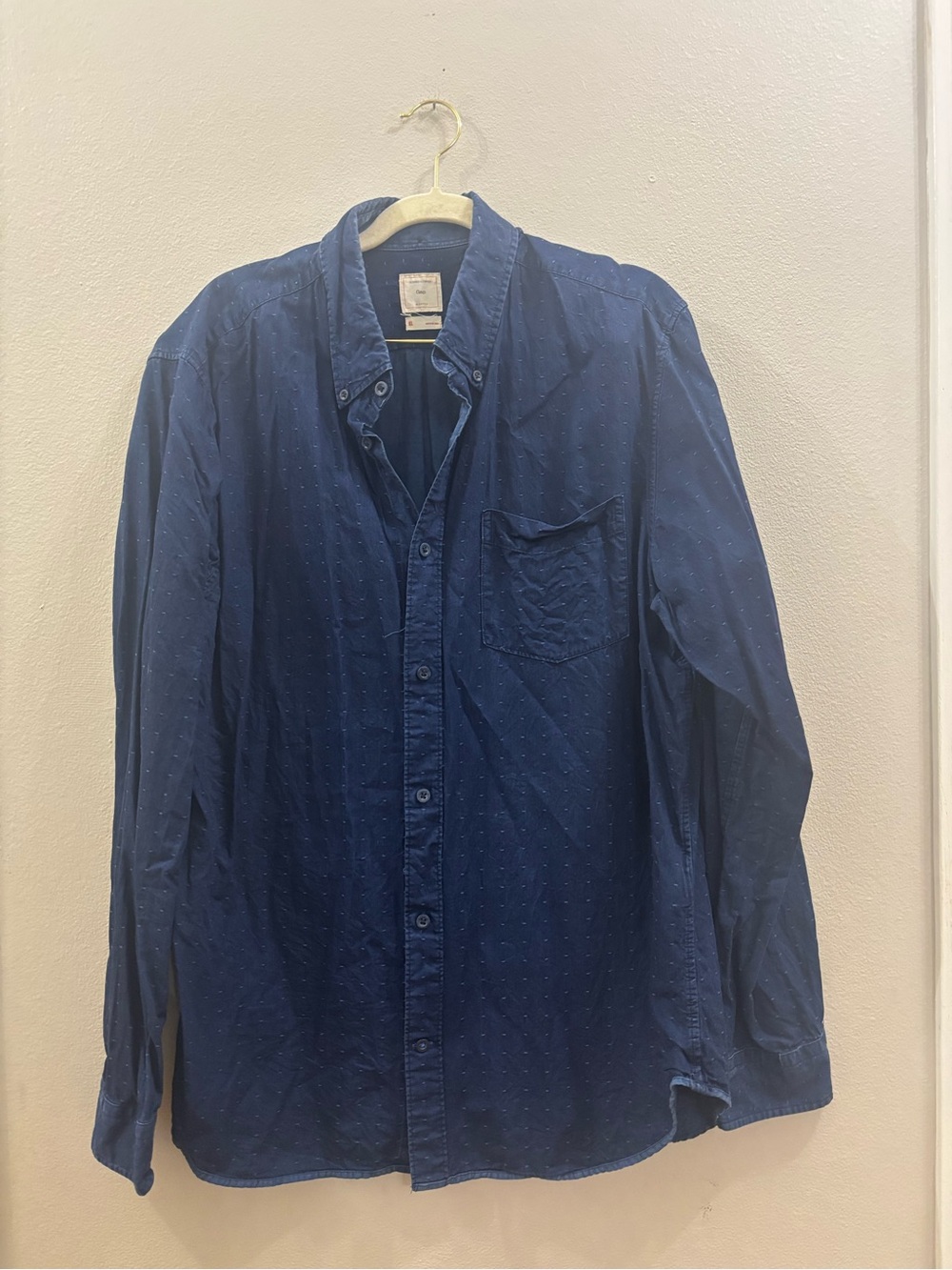 GAP Navy Blue Dotted Button-Down Shirt